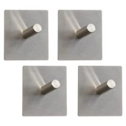 B&M Metal Adhesive Hooks 4pk - Square