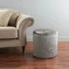 B&M Round Velvet Storage Ottoman