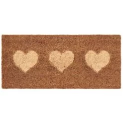B&M Embossed Coir Step Mat - Hearts