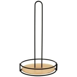 B&M Black & Wood Kitchen Roll Holder