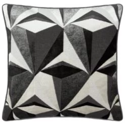 Jenson Geo Velvet Cushion - Grey