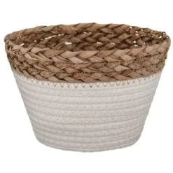 B&M Mini Cotton Wicker Basket - Cream