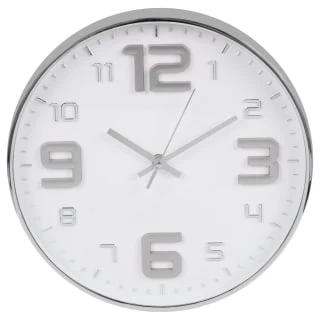 B&M Embossed Clock - Silver