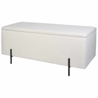 B&M Teddy Fleece Ottoman With Legs