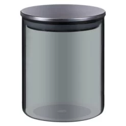 B&M Urban Paradise Small Smokey Glass Jar With Stainless Steel Lid