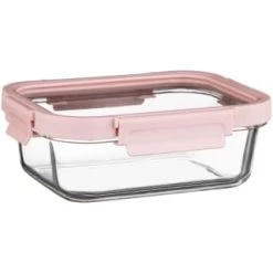 B&M Pink Glass Food Container - Large