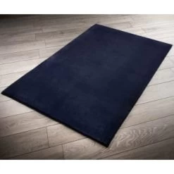 B&M Micro Plush Rug 110 X 160cm - Navy