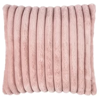 B&M Alaska Faux Fur Cushion - Blush