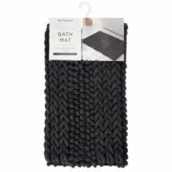 Retreat Knitted Bath Mat 50 X 80cm - Charcoal