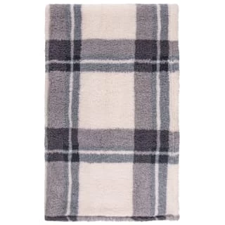 Simply Everyday Check Sherpa Throw - Grey - Image 4