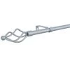 B&M Small Silver Twist Curtain Pole 122-213cm