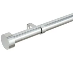 B&M Shiny Nickle Stud End Curtain Pole 70 - 120cm