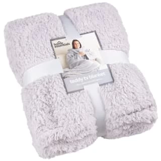 Home Essentials Teddy TV Blanket - Silver