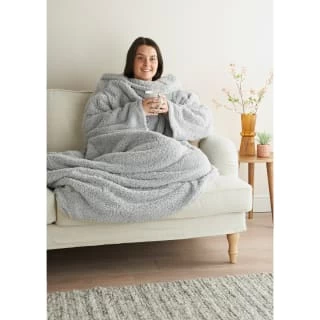 Home Essentials Teddy TV Blanket - Silver - Image 5