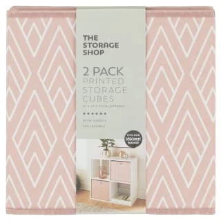 Lokken Printed Storage Cubes 2pk - Pink Diamond - Image 3