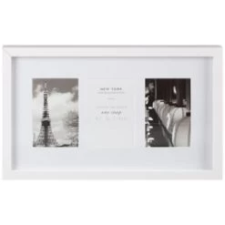 B&M Three Photo New York Photo Frame - White