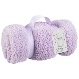 Simply Kids Teddy Throw - Lilac